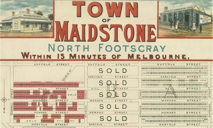 Town of Maidstone, North Footscray 1886 Auction